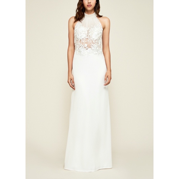Tadashi Shoji Dianna Embroidered Halter Gown - Picture 6 of 12